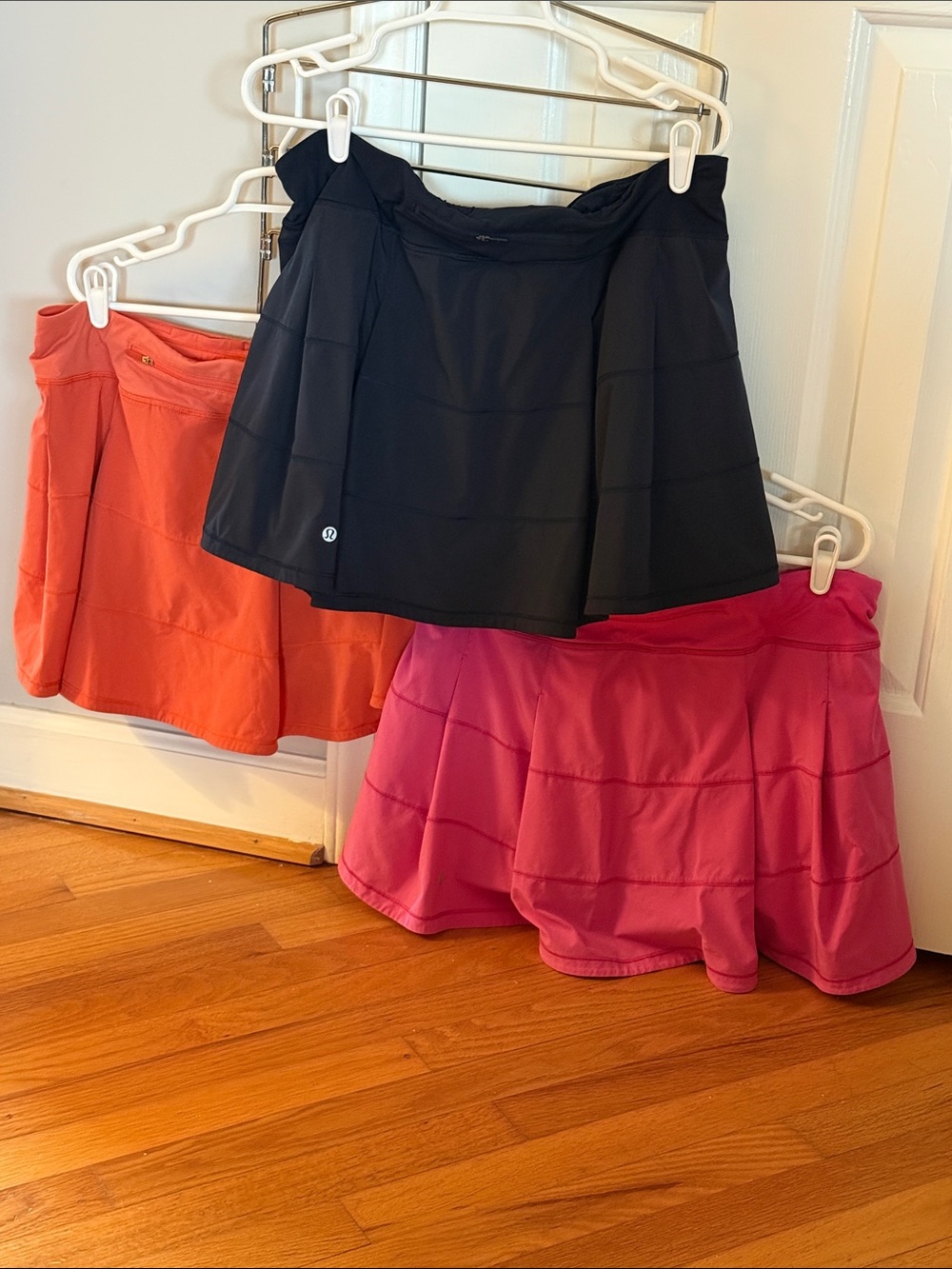 lululemon athletica Black, Orange & Pink Skater Skirts Trio
